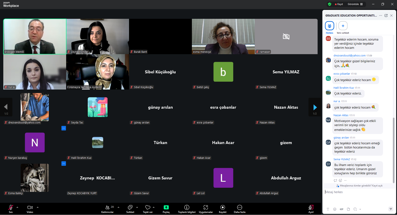 Yurt Dışında Lisansüstü Eğitim Fırsatları Toplantısı Online Olarak Gerçekleştirdi
